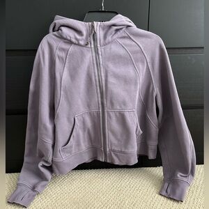 Lululemon cropped oversized scuba full zip jacket in dusky lavender Medium/Large